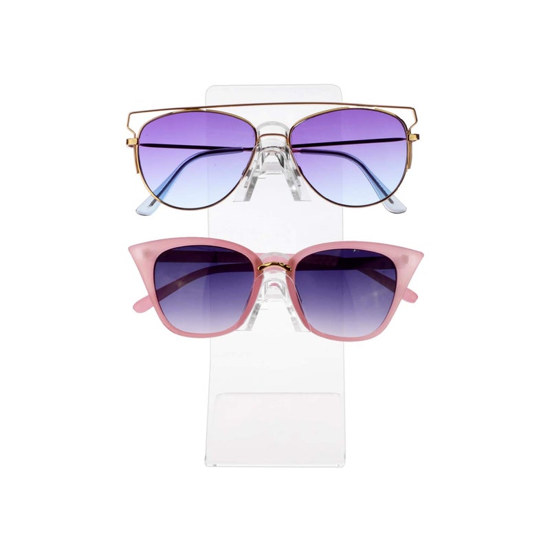 MOOCA Premium Acrylic Sunglasses and Eyeglasses Display Stand Rack, Sunglass Holder, Eyewear Organizer Holder, Eyeglass Stand, Fit for All Glass Sizes, 2 Frames - Image 2